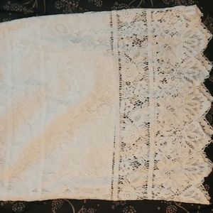 Wayf pencil skirt: white lace, size L